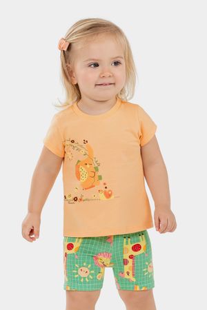 Conjunto Bebê Menina Elefante Elian Laranja