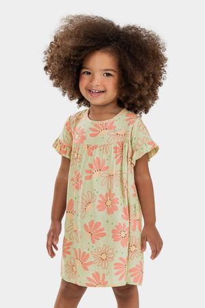 Vestido Infantil Menina Floral Elian Verde