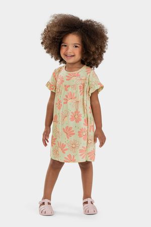 Vestido Infantil Menina Floral Elian Verde