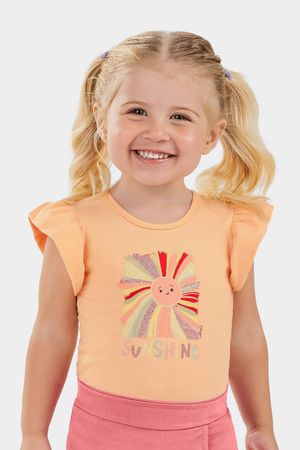 Blusa Infantil Menina Divertida Elian Laranja