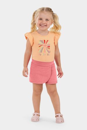 Blusa Infantil Menina Divertida Elian Laranja