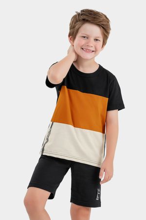 Conjunto Infantil Menino Listrado Elian Preto