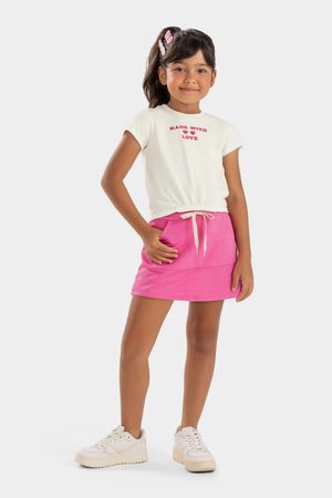 Conjunto Infantil Menina Estampado Elian Bege