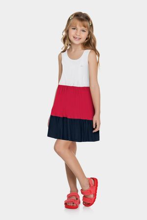 Vestido Infantil Menina Color Block Elian Branco