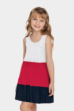 Vestido Infantil Menina Color Block Elian Branco