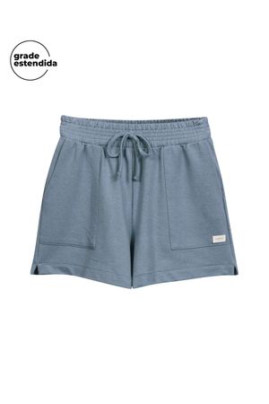 Short Feminino Com Bolsos Comfy Marialícia Azul