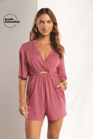 Macação Feminino Transpassado Marialícia Rosa