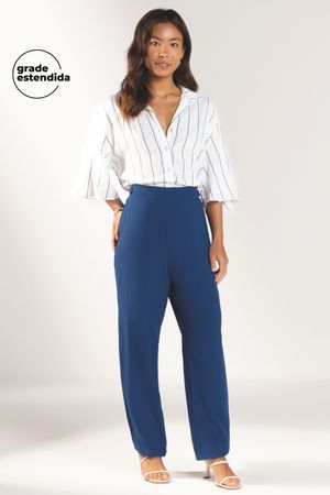 Calça Feminina Cintura Alta Marialícia Azul