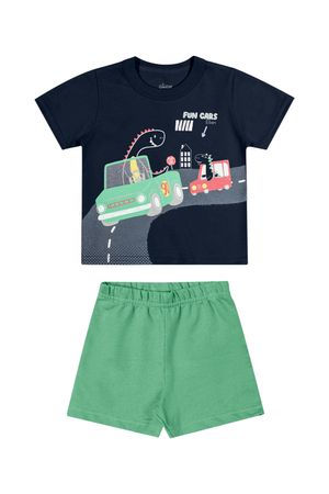 Conjunto Bebê Menino Estampa Divertida Elian Azul