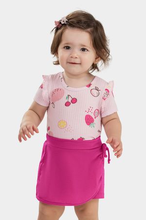 Conjunto Bebê Menina Frutas Elian Rosa