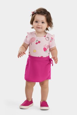 Conjunto Bebê Menina Frutas Elian Rosa