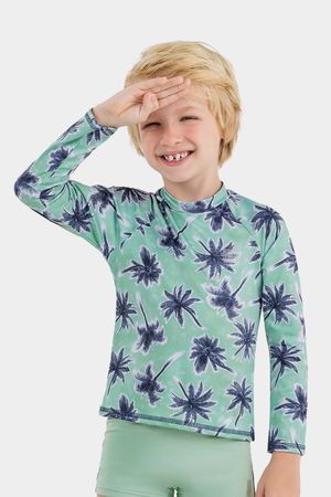 Camiseta de Praia Infantil Menino Estampada Elian Verde