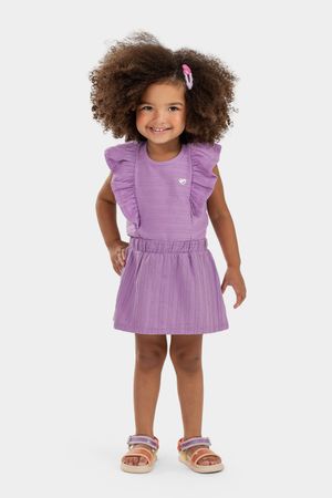 Conjunto Infantil Menina Babado Elian Lilás