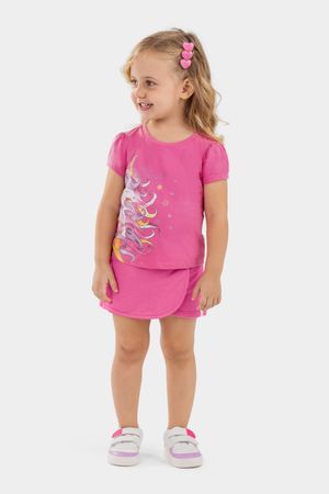 Blusa Infantil Menina Unicórnio Elian Rosa