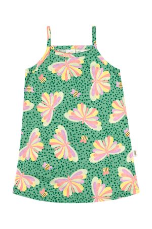 Vestido Infantil Menina Borboletas Elian Verde
