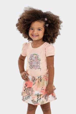 Conjunto Infantil Menina Floral Elian Rosa