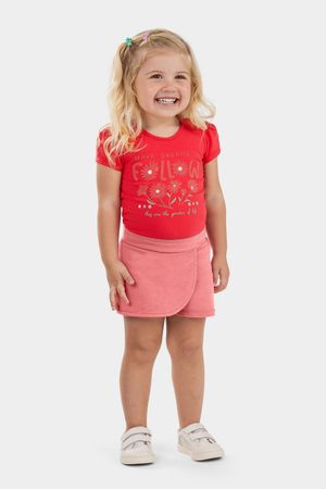 Blusa Infantil Menina Brilho Elian Vermelha