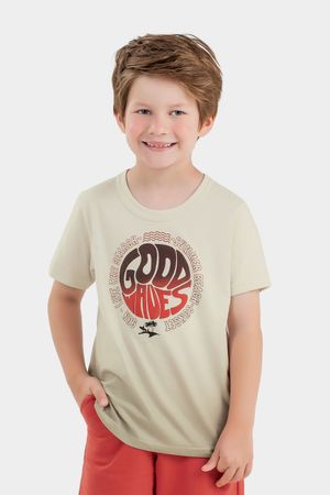 Camiseta Infantil Menino Good Vibes Elian Cinza