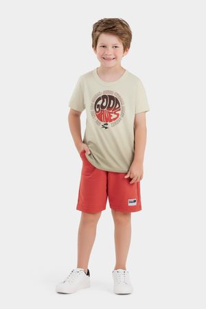 Camiseta Infantil Menino Good Vibes Elian Cinza