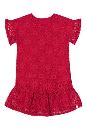 Vestido Infantil Menina Floral Elian Vermelho