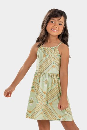Vestido Infantil Menina Alcinhas Elian Verde