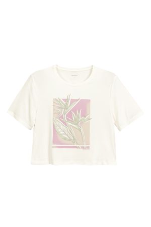 Blusa Feminina Estampada Tropical Marialícia Bege