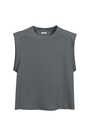 Blusa Feminina Sem Manga Marialícia Cinza