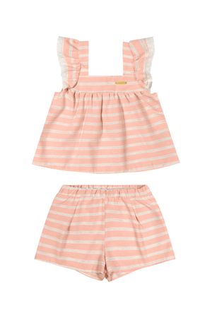 Conjunto Bebê Menina Eco Listrado Colorittá Rosa