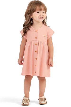 Vestido Bebê Menina Linho Colorittá Rosa