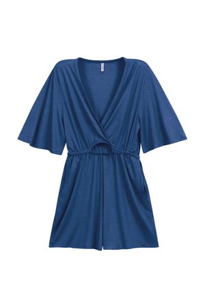 Macação Feminino Transpassado Marialícia Azul