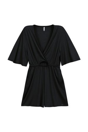 Macação Feminino Transpassado Marialícia Preto