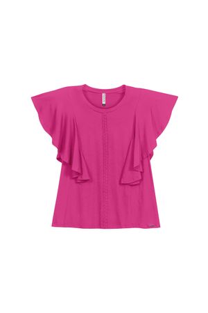 Blusa Feminina Babados Marialícia Rosa