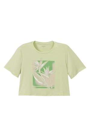 Blusa Feminina Estampada Tropical Marialícia Verde
