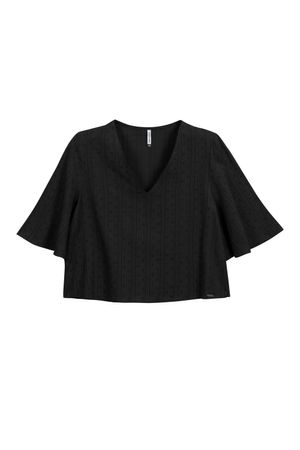 Blusa Feminina Manga Flare Marialícia Preto