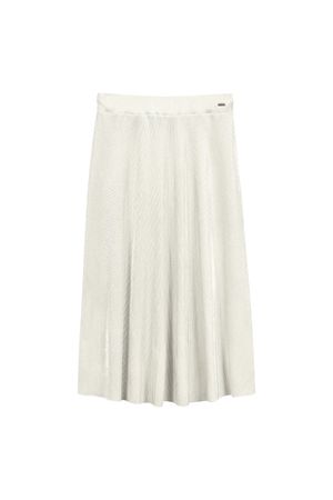 Saia Feminina Midi Plissada Marialícia Bege