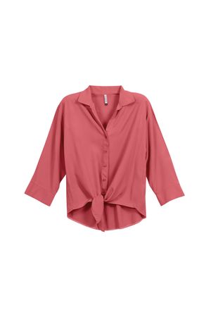 Camisa Feminina Laço Frontal Marialícia Rosa