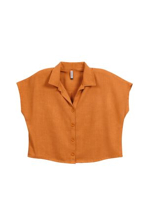 Camisa Feminina Cropped Marialícia Laranja
