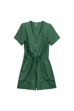 Macacão Curto Feminino Com Amarração Marialícia Verde