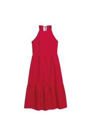 Vestido Midi Feminino De Laise Marialícia Vermelho