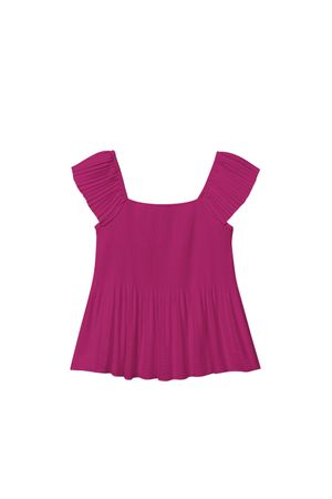 Blusa Feminina Plissada Babados Marialícia Rosa