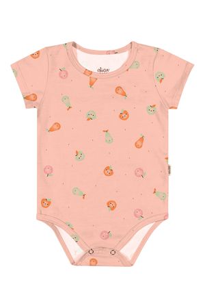 Body Bebê Menina Estampado Elian Rosa