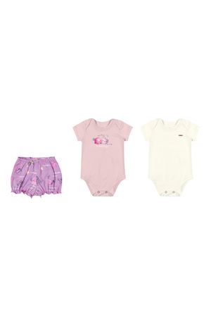 Kit Bebê Menina Estampado Elian Lilás