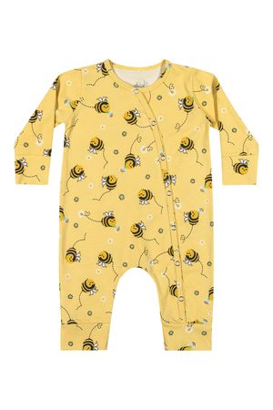 Macacão Bebê Unissex Estampado Elian Amarelo