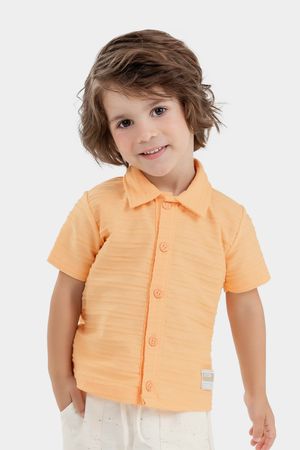 Camisa Infantil Menino Textura Elian Laranja