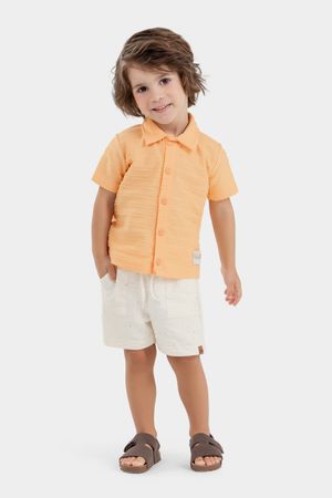 Camisa Infantil Menino Textura Elian Laranja