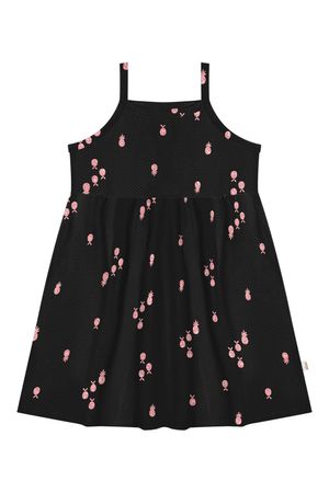 Vestido Infantil Menina Estampado Elian Preto