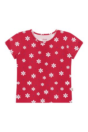 Blusa Infantil Menina Estampada Elian Vermelha