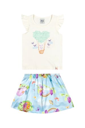 Conjunto Infantil Menina Alegre Elian Bege