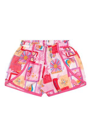 Short Infantil Menina Tropical Elian Rosa