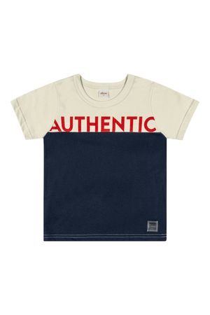 Camiseta Infantil Menino Autêntica Elian Bege